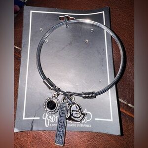 UCF Charm Bracelet - Modern Silver Bangle Bracelet with Knights Charm NEW!